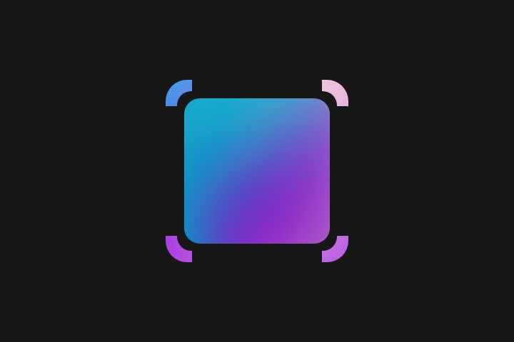 Pink and blue rectangle with bounding box